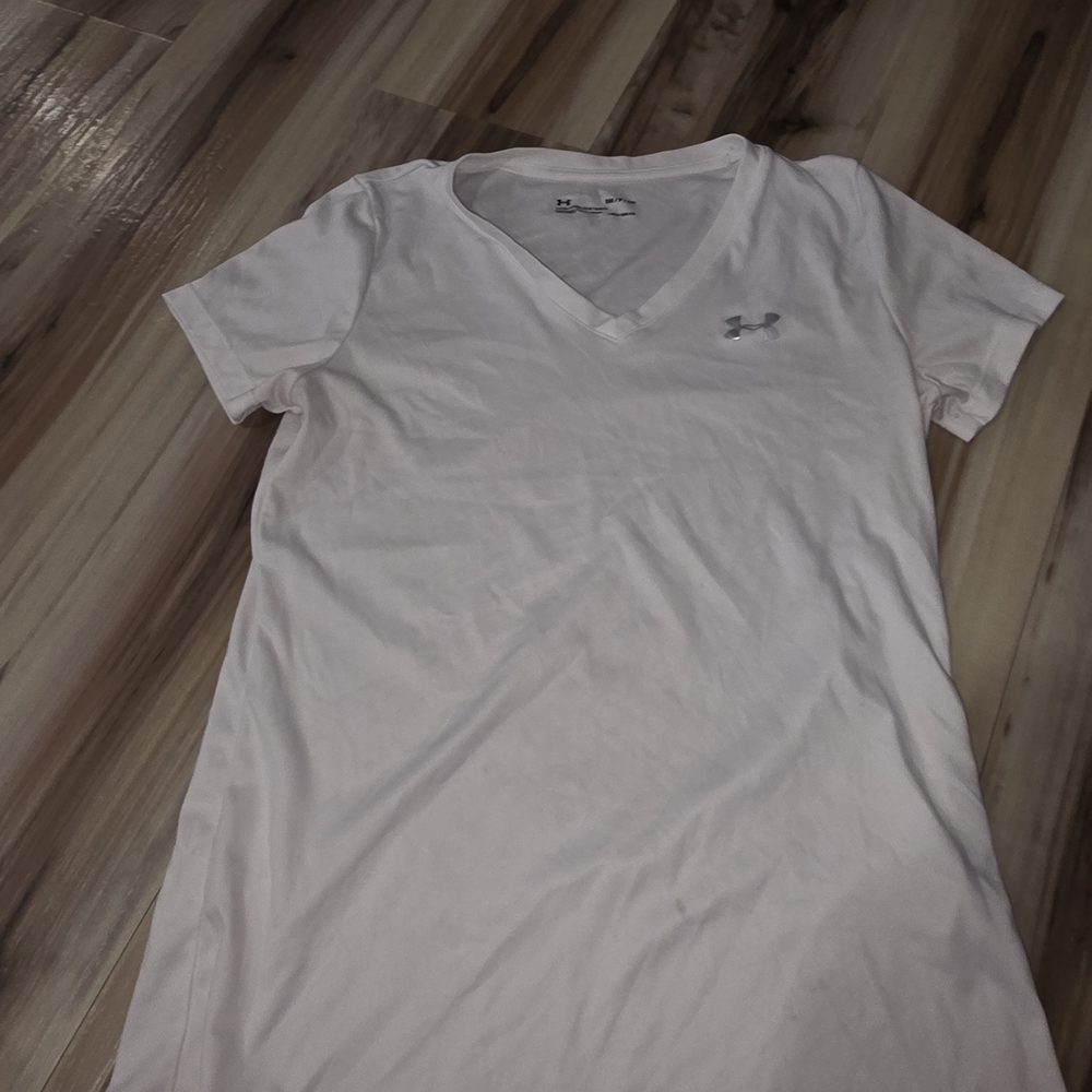 Under Armour White V-Neck T-Shirt